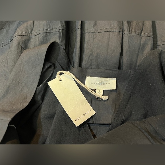 MELLODAY Black sleeveless Deep V back skater dress size L. - Picture 12 of 14